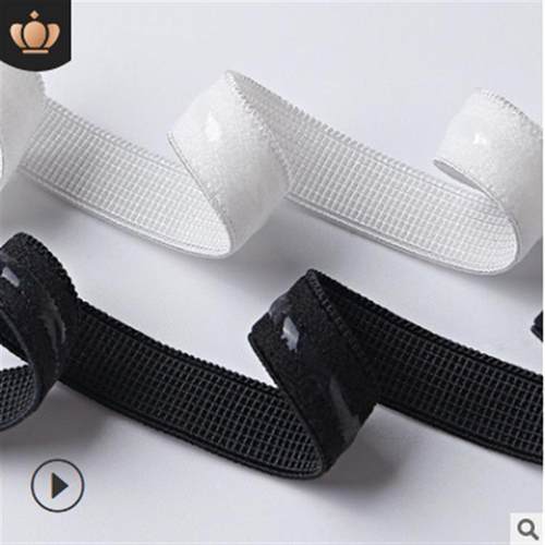 防滑松紧滴胶松紧织带 硅胶防滑松紧带 1cm白色黑色滴胶弹力带