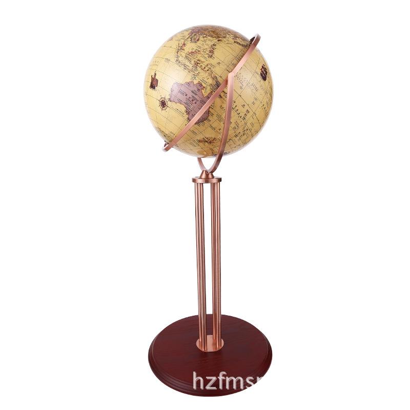 金球 42cm大号高清万向复古地球仪书房客厅落地摆件装饰工艺礼品