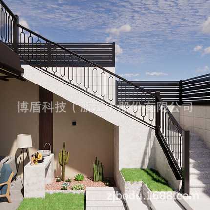 博盾实木楼梯扶手阳台护栏铁艺锌钢不锈钢栏杆别墅室外围栏结实
