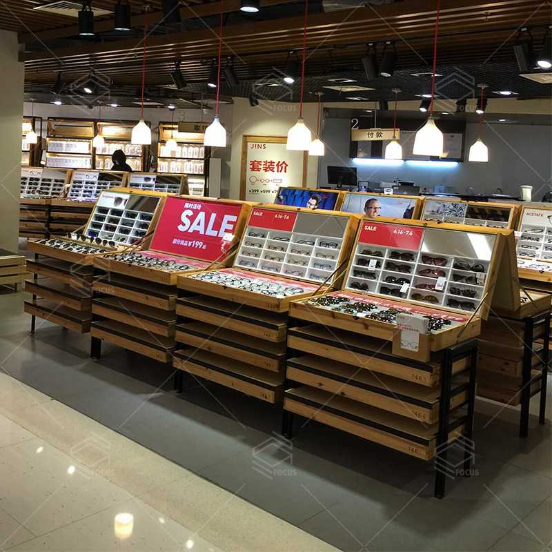 厂家直销实木眼镜展示柜货架 商场简约多层太阳眼镜展柜中岛柜台