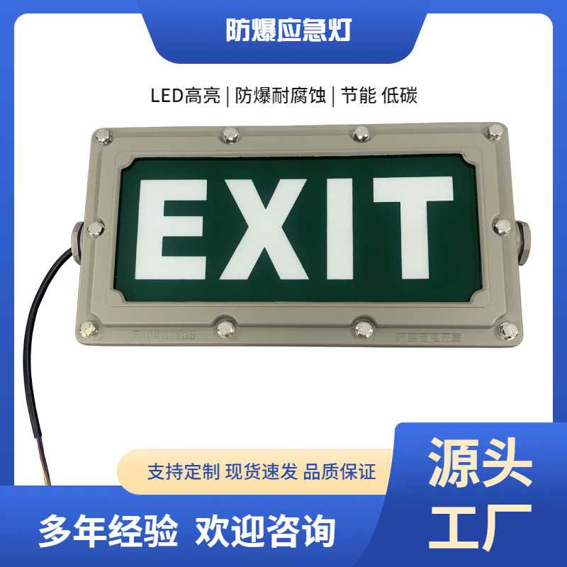 登峰DF新国标厂家出口充电加油站防爆应急灯高亮EXIT应急指示灯