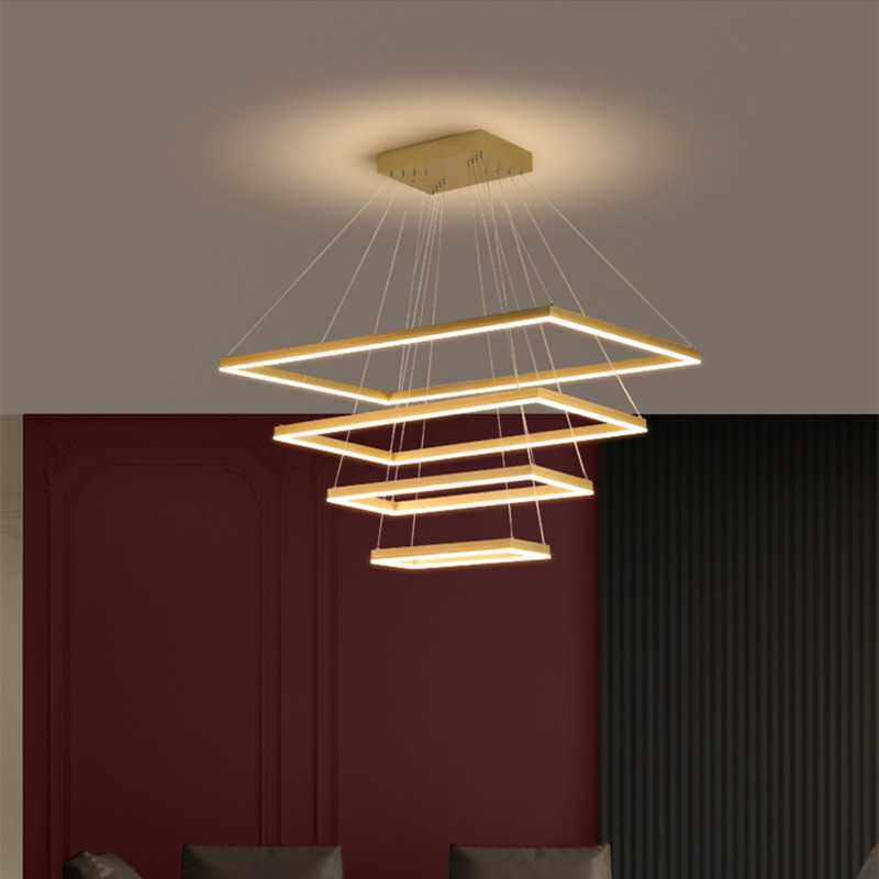 客厅吊灯现代简约大气北欧家用灯具2022新款极简轻奢大厅方形灯饰