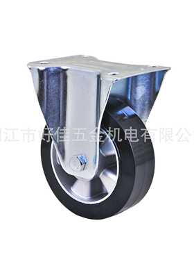 源头工厂产品150X50X55mm好佳牌欧洲款重型铝芯黑色橡胶定向脚轮