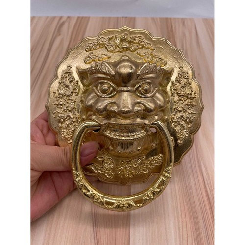 老式木门兽头拉手狮子头复古铜把手玻璃门纯铜门环中式大门铜拉手