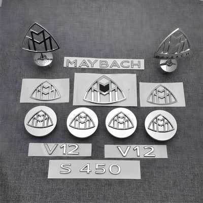 适用于迈巴赫车标S480 S580 S680 GLS480 600立标后标轮毂盖改装