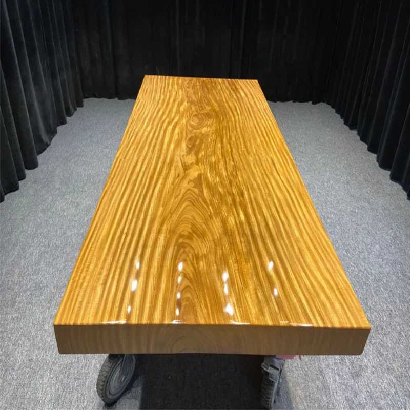 柚木天然整板茶桌实木大板办公桌奥坎原木商用接待会客桌茶台