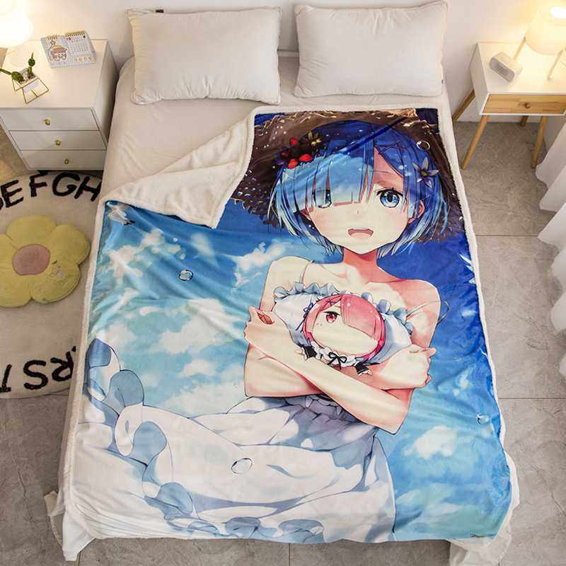 冬季二次元少女两面长方形休闲便携式睡觉携带冬被毛毯,农机/农具/农膜,其它农用工具,淘宝优惠券,粉丝福利购,淘宝优惠卷