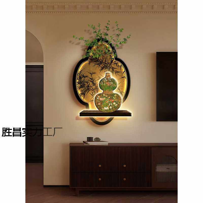 中古风客厅装饰画葫芦新中式餐厅挂画电视沙发背景墙带灯光壁画,基础建材,脚轮/万向轮,淘宝优惠券,粉丝福利购,淘宝优惠卷