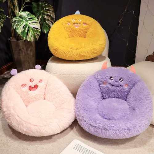 卡通多巴胺小怪兽沙发坐垫  卧室地垫搞怪可爱毛绒靠枕女生礼物