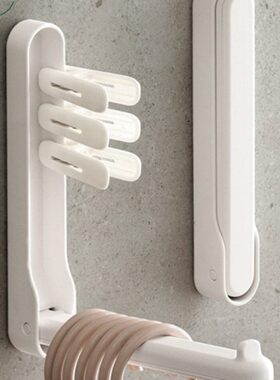 懒角落折叠衣架收纳架阳台收纳神器免打孔挂钩壁挂衣夹收纳整理架