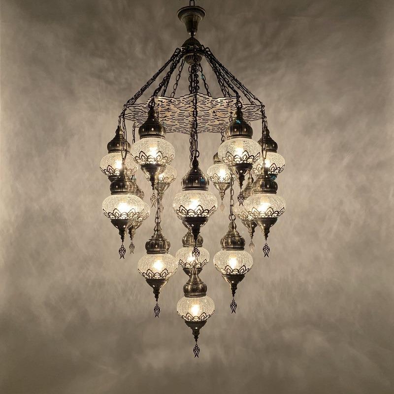 中东特色餐厅咖啡厅酒店摩洛哥民宿别墅复式楼楼梯间冰裂纹吊灯