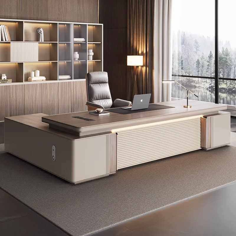 轻奢老板办公桌简约现代办公室家具总裁大班台经理桌椅组新品新品