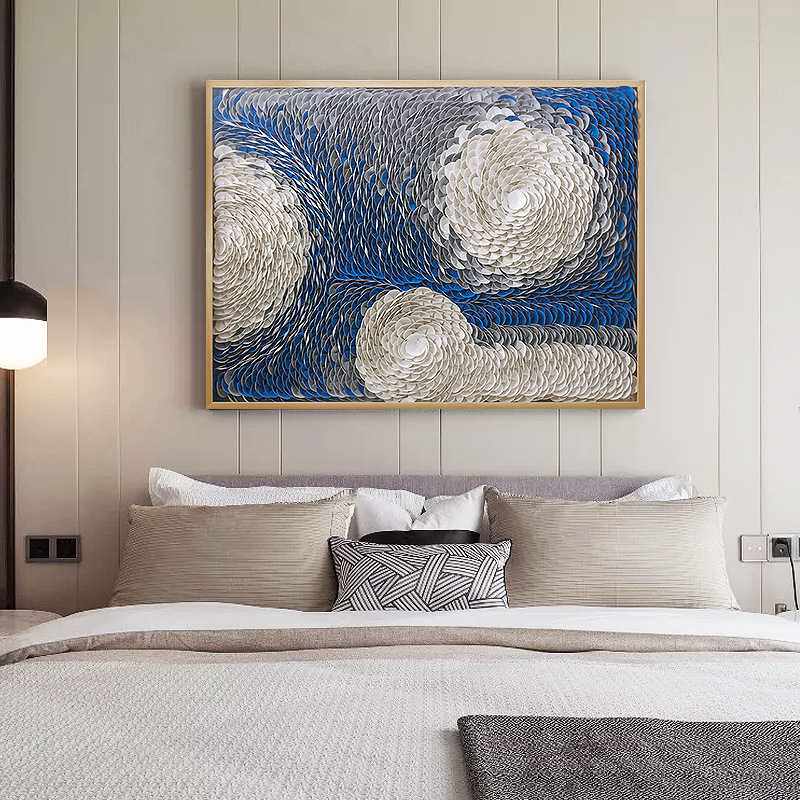 后现代皮革艺术实物画客厅玄关卧室个性装饰画样板房酒店立体挂画