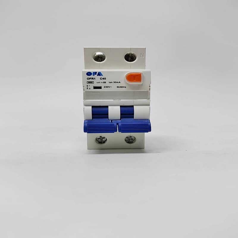 OFA厂家直销 双手柄电磁式RCBO漏电C40A30mA 1P+N 空开6KA