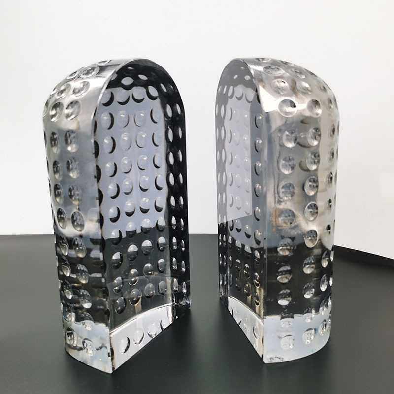 新款北欧轻奢水晶蜂窝半圆书立摆件书靠创意家居书房书柜软装饰品