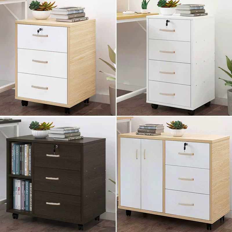 柜子办公室办公桌副柜电脑桌下移动矮柜文件柜抽屉资料带锁储塘鑫