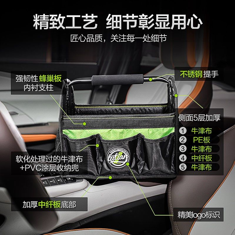 绿田手提篮工具包可折叠大容量收纳箱汽美洗车泡沫PA壶药剂置物筐