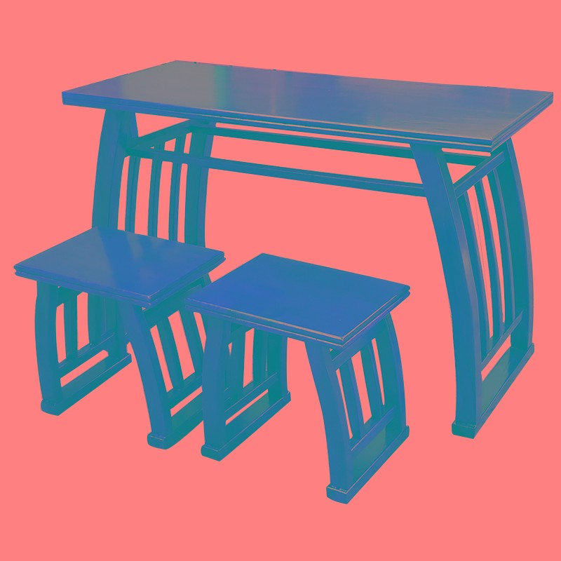 国学课桌登实木书法桌画案培训国学桌马鞍L桌培训班学生国学课桌