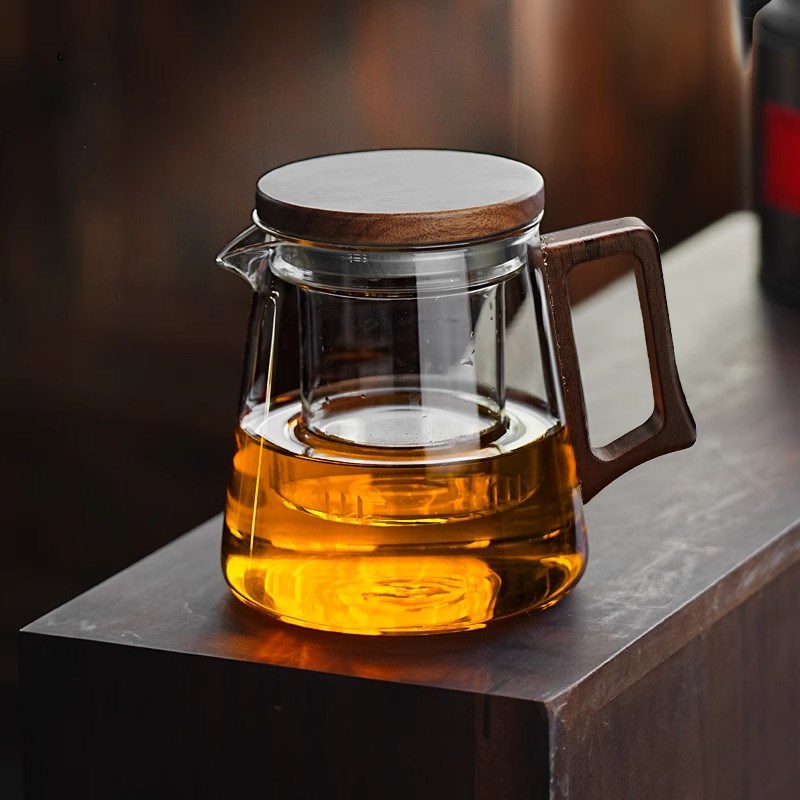 玻璃茶壶泡茶家用茶水分离耐热玻璃壶F办公室泡茶神器个人专用茶