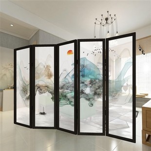 双面半透明透明丝绢m丝绸纱布画定制设计打印喷绘屏风隔断软帘窗