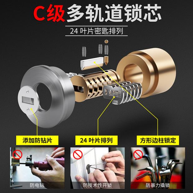 不锈钢防盗门锁超B级家用锁老式z外装门锁大门锁木门叶片锁 空转