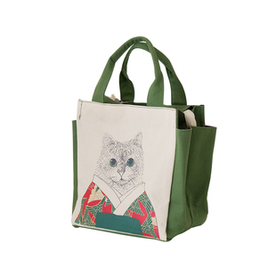 可爱手拎饭盒包帆布手提s便当包大容量午餐带饭包日式拉链妈咪包