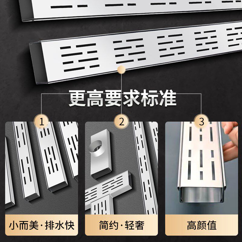 阳台排水沟e露台排水槽不锈钢排水沟u型槽迷你厨房地沟下水道盖板