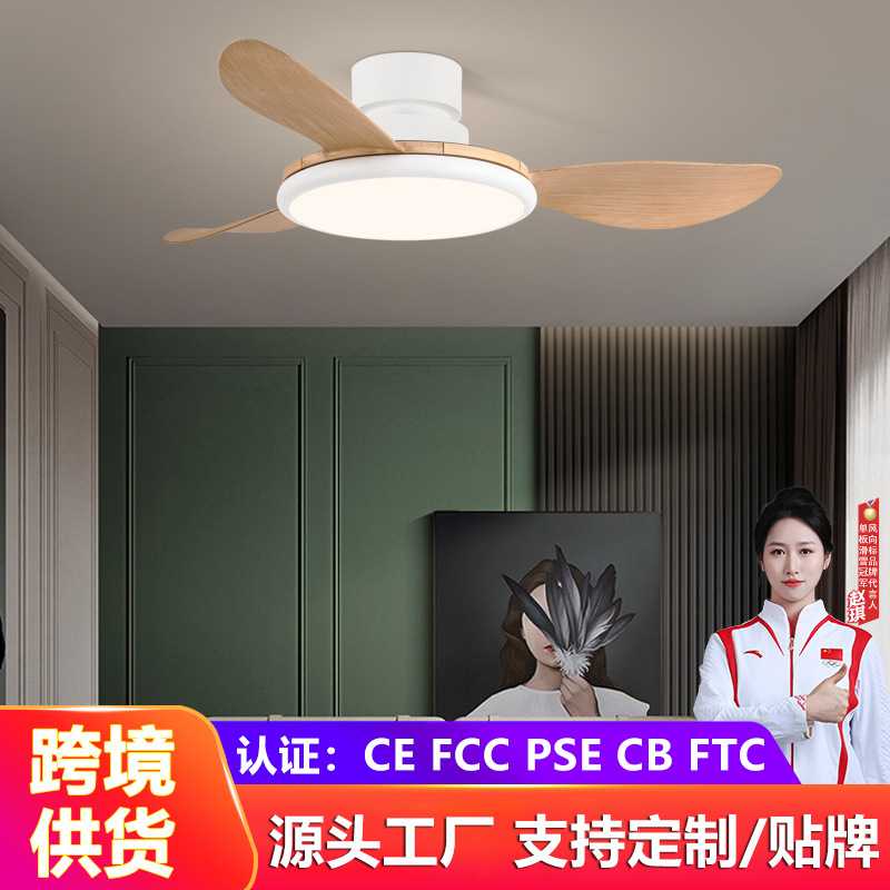 欧式风扇灯客厅吊扇灯简约餐厅卧室电风扇吊灯中山厂家变频节能