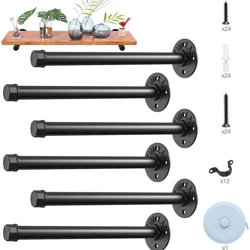 工厂北欧铁艺水管支撑搁板壁架复古墙上托架一字支架墙上置物架