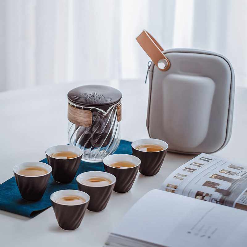 玻璃便携收纳快客杯陶瓷一壶二杯旅行茶具配茶叶罐小套装礼品logo,玩具/童车/益智/积木/模型,垂直悬浮玩具,淘宝优惠券,粉丝福利购,淘宝优惠卷