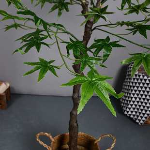 橱窗商场仿真绿植枫树盆载中式装饰北欧盆栽假花客厅园林大型假树
