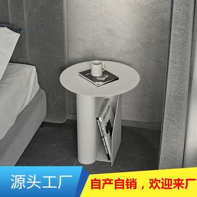 北欧设计师卧室床头柜现代简约白色极简小型创意床边柜轻奢小桌子