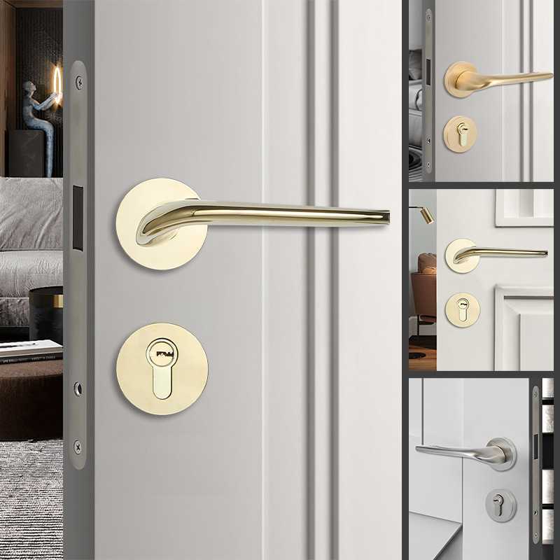 欧式简约门锁卫生间卧室门把手现代静音执手锁分体锁具现货