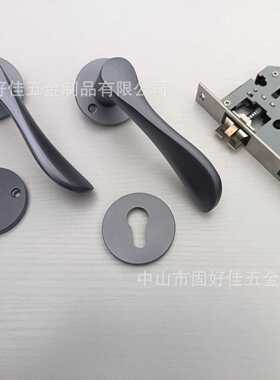 工厂直供可定制极简太空铝家用室内房门锁办公室静音分体锁L款