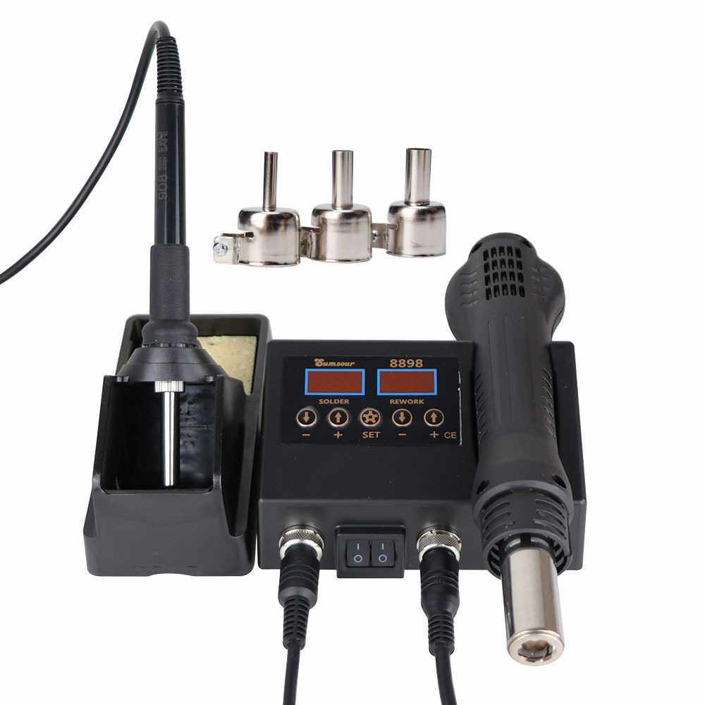 SMD Rework热风拆焊台热风枪拆焊台二合一8898无铅电烙铁手柄维修