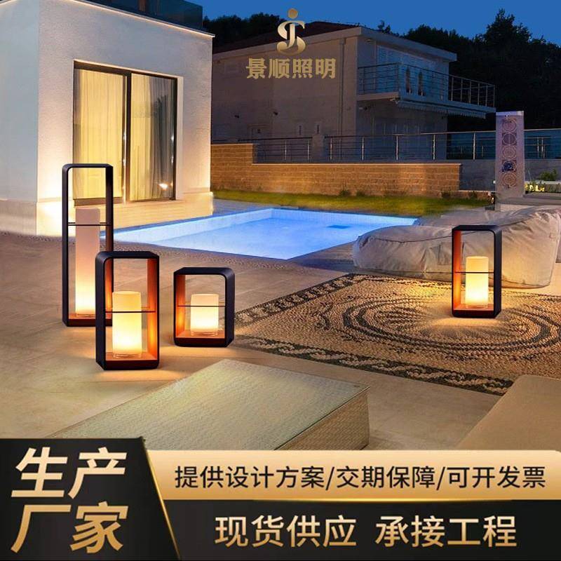 跨境网红太阳能庭院灯草坪灯户外防水简约日式花园落地室外小品灯