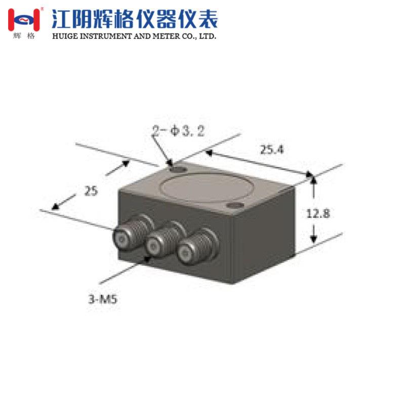 压电式加速度传感器HG-A231S10（IEPE）三轴同侧通用加速度传感器