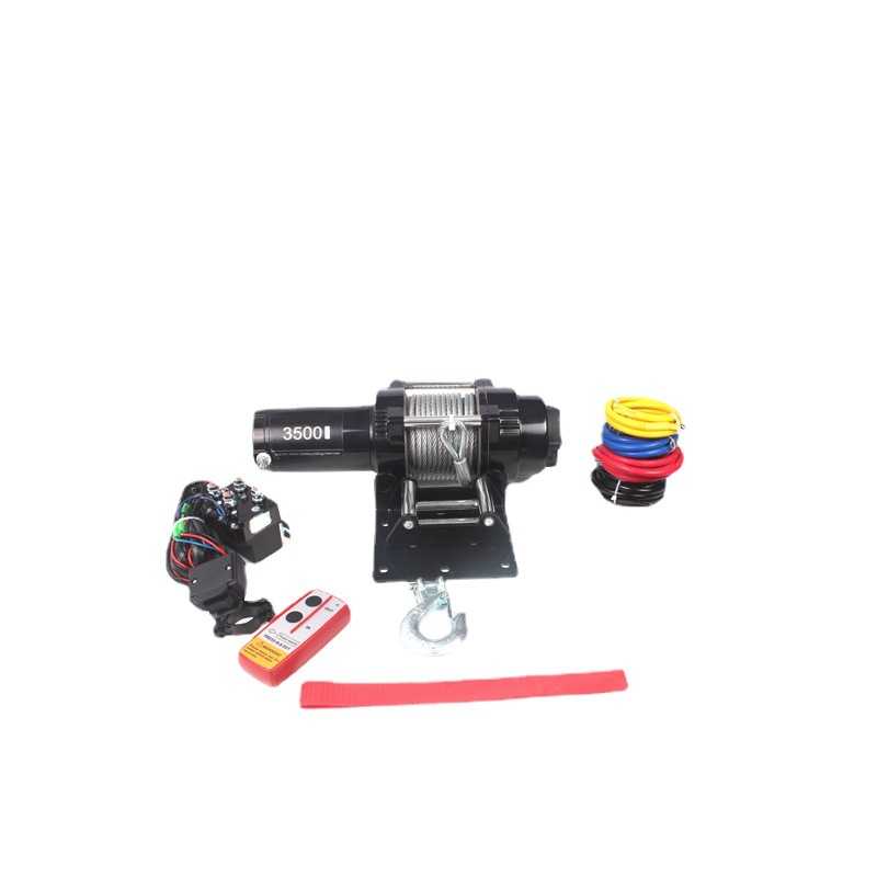 便携起重吊机 3500磅车载电动绞盘带钢丝绳 适于农用机械配套出口