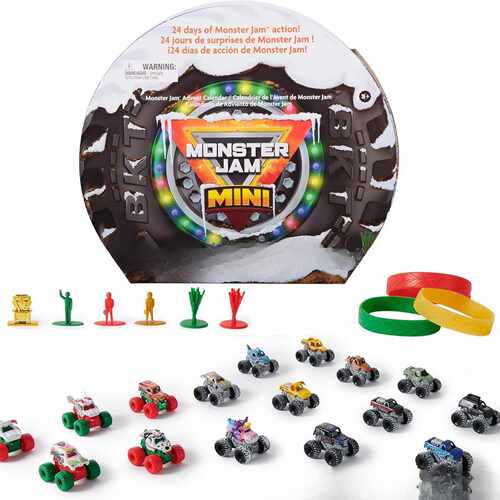 跨境 Monster Jam Mini Holiday Advent Calendar 迷你赛车盲盒
