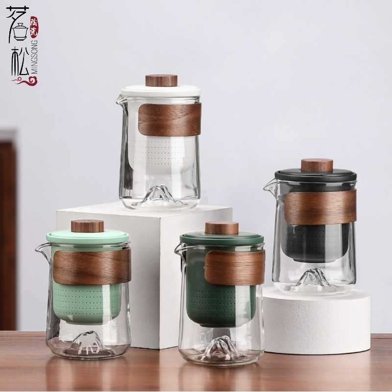 便携旅行茶杯茶具小套装玻璃户外一壶三杯陶瓷快客杯公司年会礼品