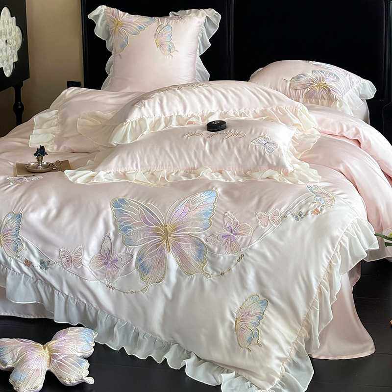 法式四件套凉感夏季高级感刺绣蝴蝶被套冰丝轻奢床单床上用品,电子元器件市场,其它元器件,淘宝优惠券,粉丝福利购,淘宝优惠卷