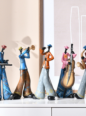 创意复古乐队艺术摆件音乐u人物客厅书架电视柜酒柜轻奢装饰品摆