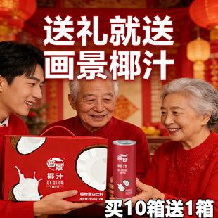 画景鲜椰子汁245mlx12罐整箱铁罐生榨椰汁饮品礼盒装春节送礼饮料