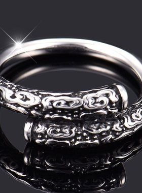 潮男学生个性首饰紧箍咒孙悟空金箍棒尾戒指男士单身开口食指环女