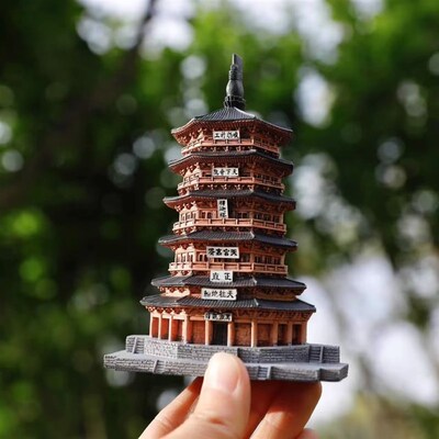 大同文创山西应县木塔冰箱贴佛宫寺释迎塔冰箱贴树脂旅途纪念品