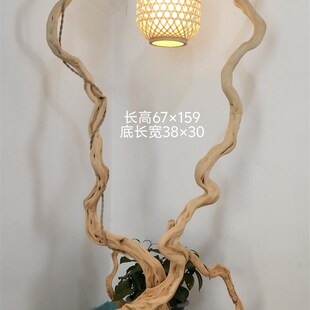 风化枯木摆件# 杜鹃根艺灯# 蝈蝈鸟笼挂架树根雕玄关客厅软装饰品