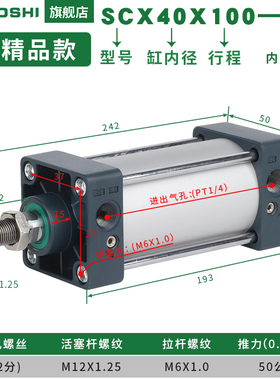 EU型SC标准气缸SC40*25/50/75/100/125/150/175/200/250/300/400