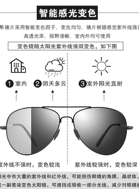 日夜两用太阳眼镜男智能变色偏光防紫外线清墨镜钓鱼开车司机镜