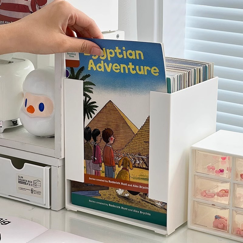 raz绘本收纳盒儿童牛津树分级阅读桌面小书架整理神器图书置物架