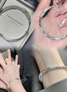 【618送老婆礼物】繁花似锦银手镯 三生三世手镯送妈妈女友